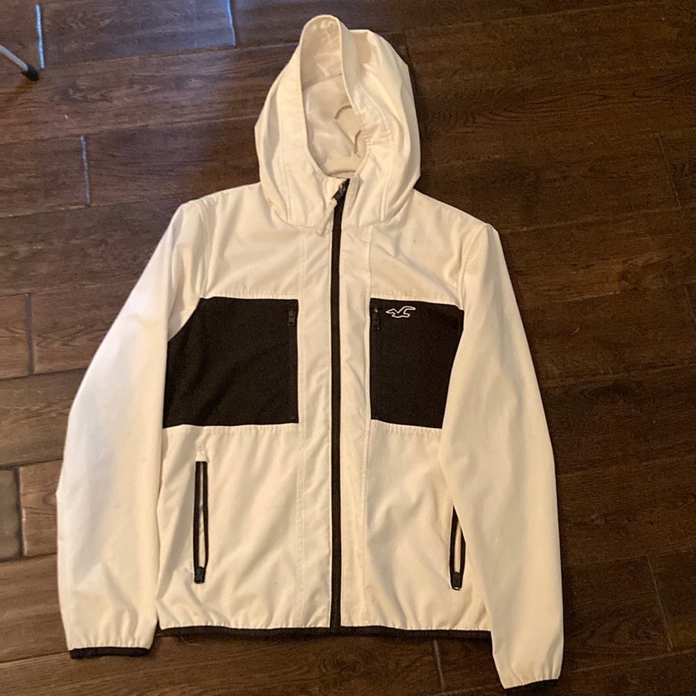 White and black Hollister jacket